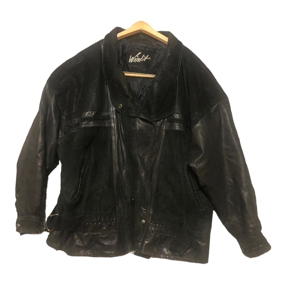 Vintage Women’s Black Genuine Sued & Leather Motorcycle Jacket Size M